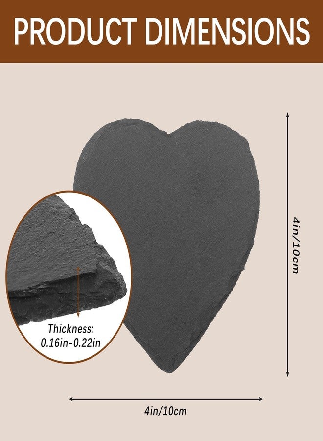 DASSNANE 48 PCS Slate Drink Coasters Bulk,4 Inch Black Slate Stone Coasters for Office, Home Decor,Laser Engraving Blanks with Anti-Scratch Bottoms for Coffee Bar Kitchen(Heart) - Image 3